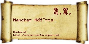 Mancher Márta névjegykártya