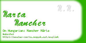 marta mancher business card