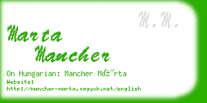 marta mancher business card